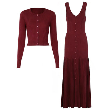 Elegant Knit Top and Dress Set