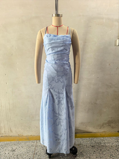 Elegant Lace Backless Evening Dress
