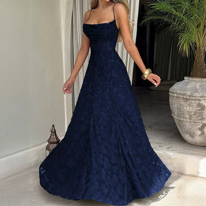 Elegant Lace Backless Evening Dress