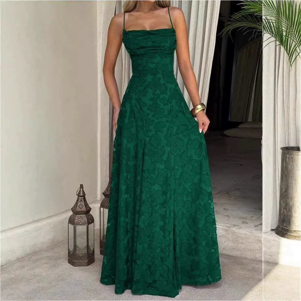 Elegant Lace Backless Evening Dress