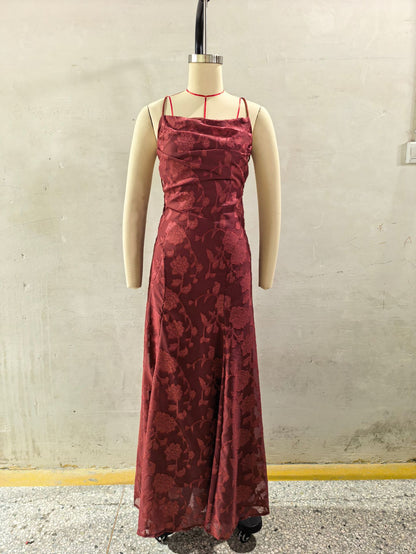 Elegant Lace Backless Evening Dress