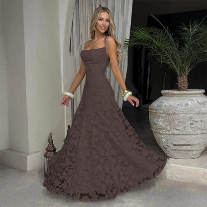Elegant Lace Backless Evening Dress