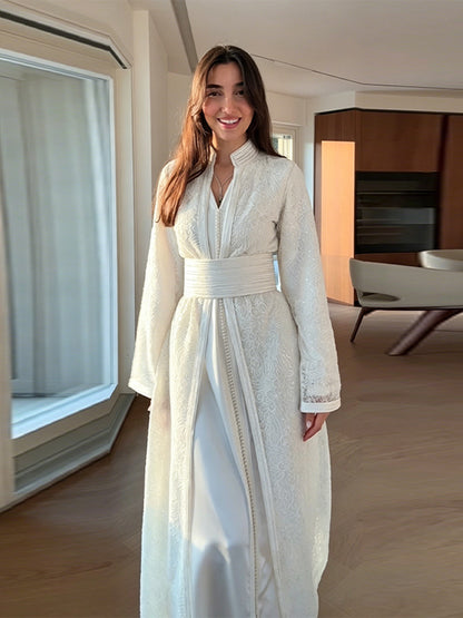 Elegant Lace Bell Sleeve Two-Piece Dress