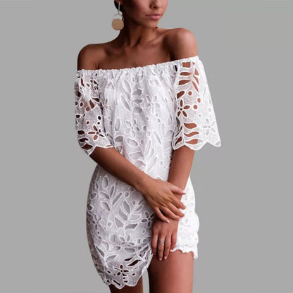 Elegant Lace Detail Midi Dress