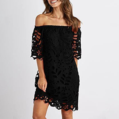 Elegant Lace Detail Midi Dress