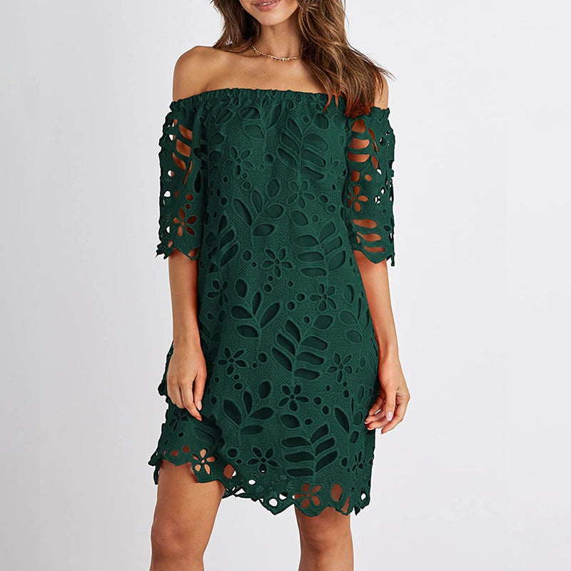 Elegant Lace Detail Midi Dress