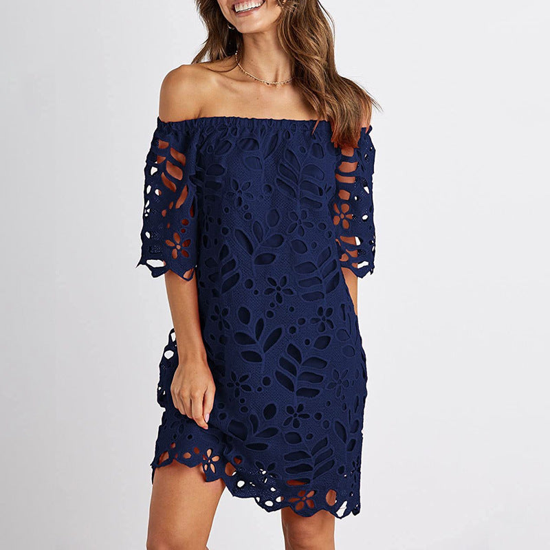 Elegant Lace Detail Midi Dress