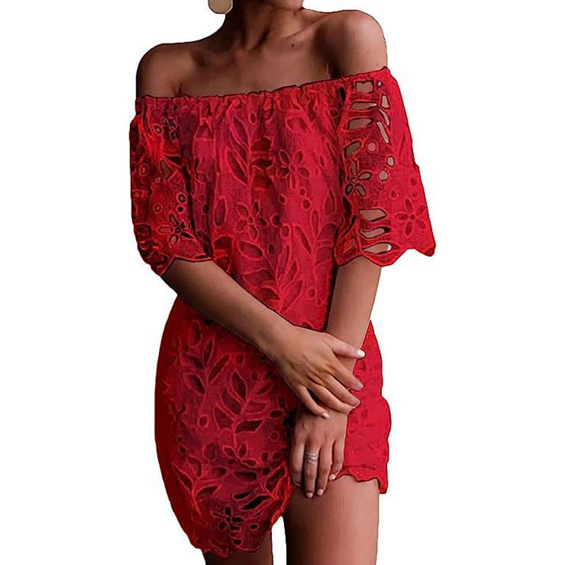 Elegant Lace Detail Midi Dress