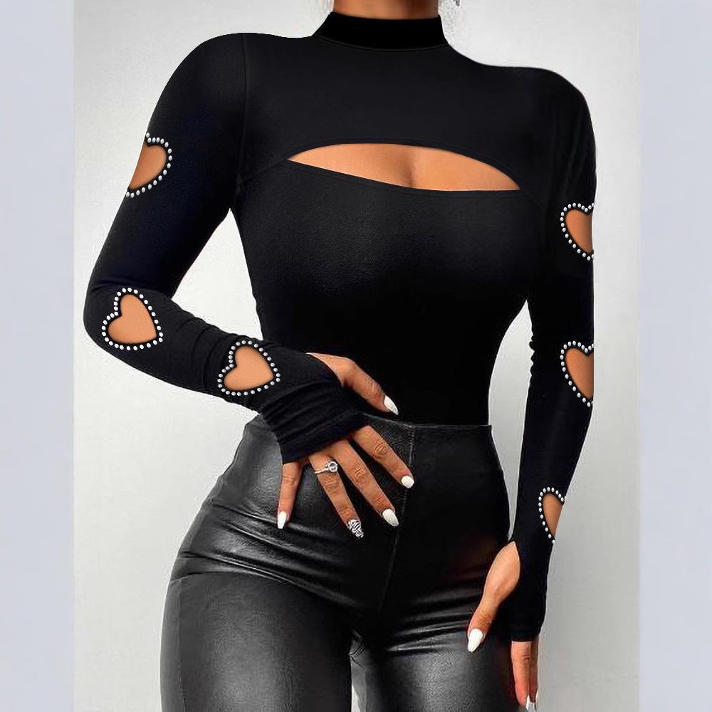 Elegant Lace Slim Fit Long Sleeve Top