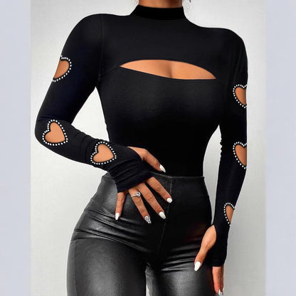 Elegant Lace Slim Fit Long Sleeve Top