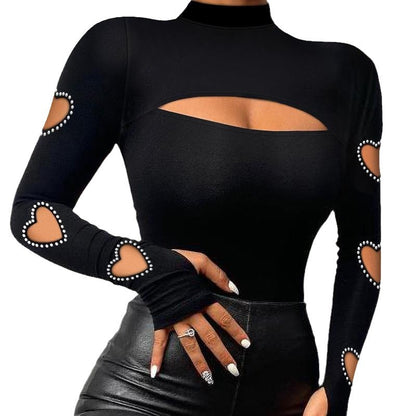 Elegant Lace Slim Fit Long Sleeve Top