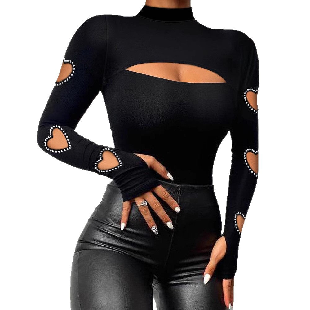 Elegant Lace Slim Fit Long Sleeve Top