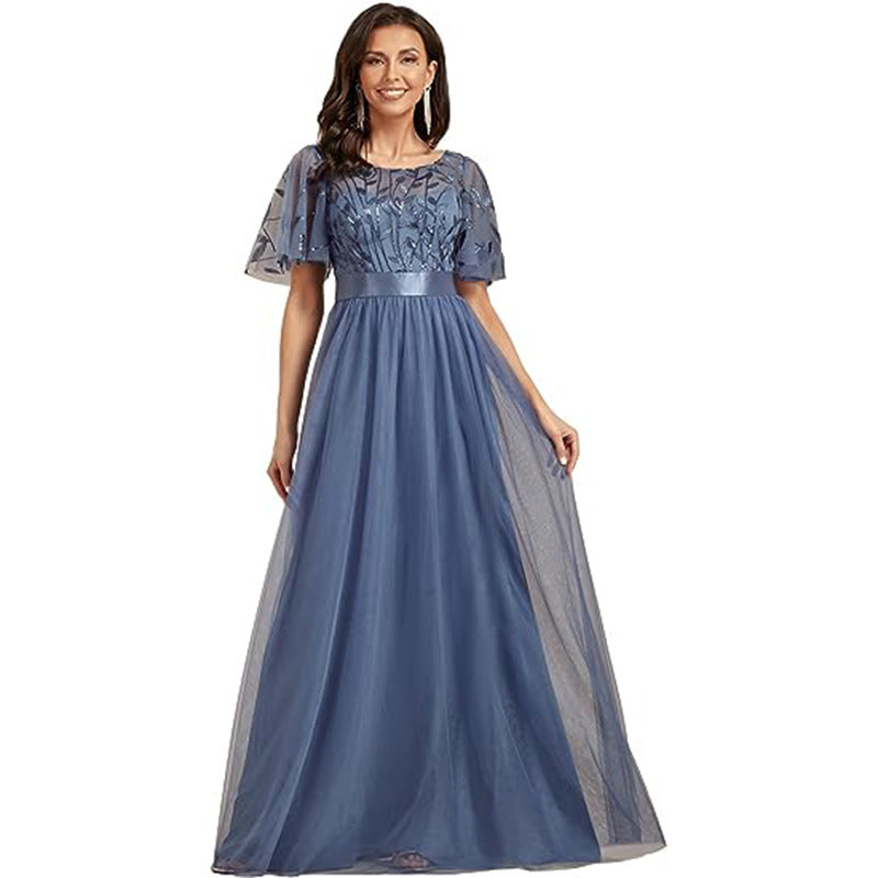Elegant Lace Splicing Evening Dress