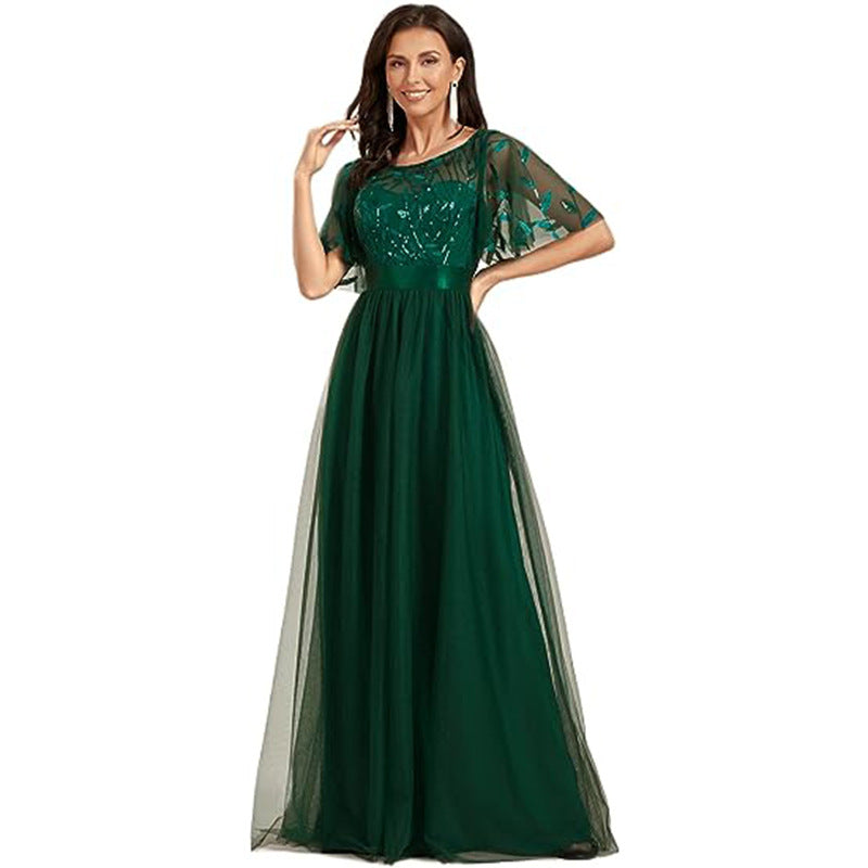 Elegant Lace Splicing Evening Dress