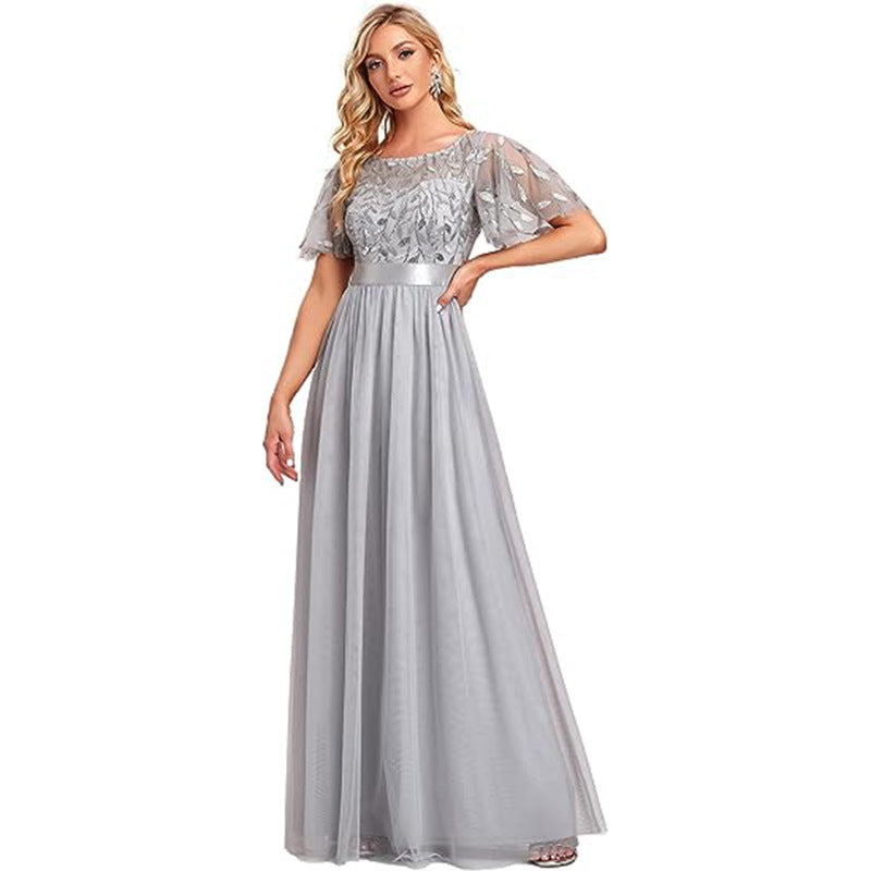Elegant Lace Splicing Evening Dress