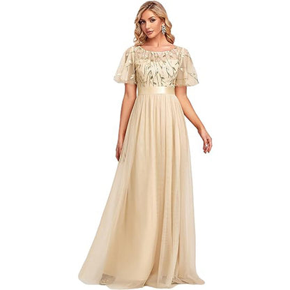 Elegant Lace Splicing Evening Dress