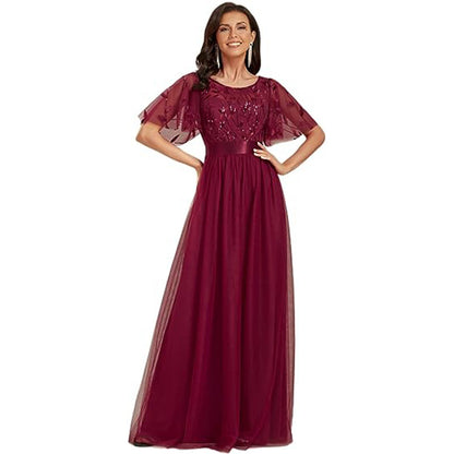 Elegant Lace Splicing Evening Dress