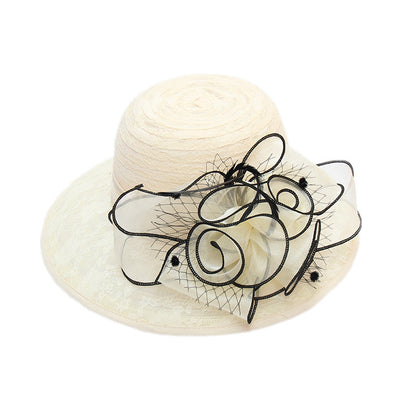 Elegant Lace Sun Hat with Floral Design