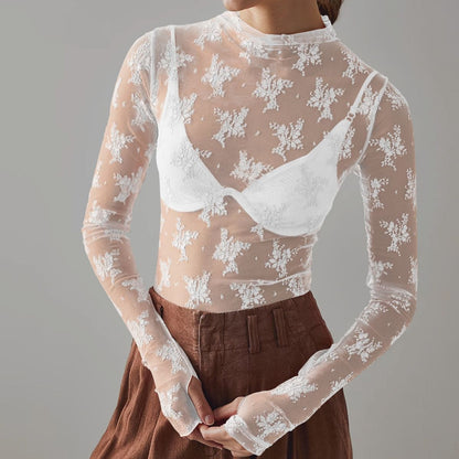 Elegant Lace Top with Hollow Design