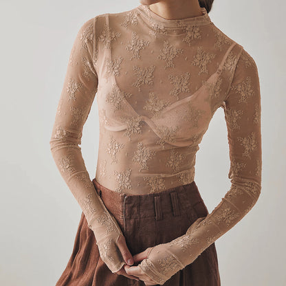 Elegant Lace Top with Hollow Design