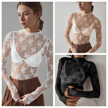 Elegant Lace Top with Hollow Design