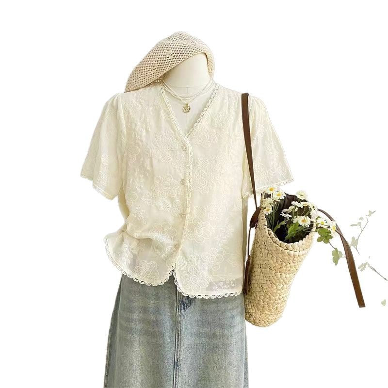 Elegant Lace V-neck Summer Cardigan
