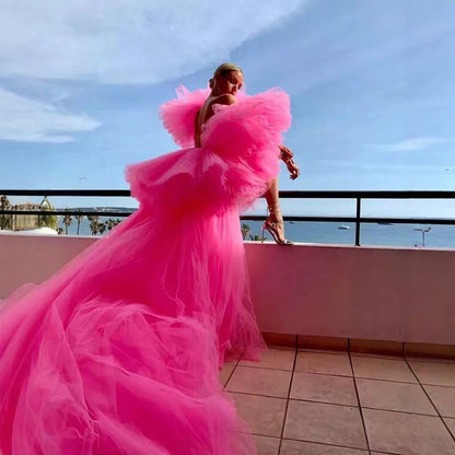 Elegant Layered Backless V-Neck Tutu Dress