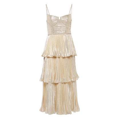 Elegant Layered Shoulder Strap Dress