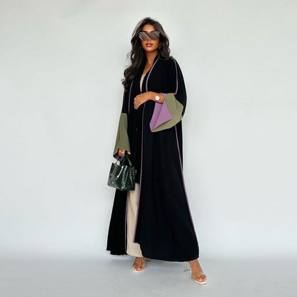Elegant Long Dress Fashion Middle East Stitching Large Sleeves