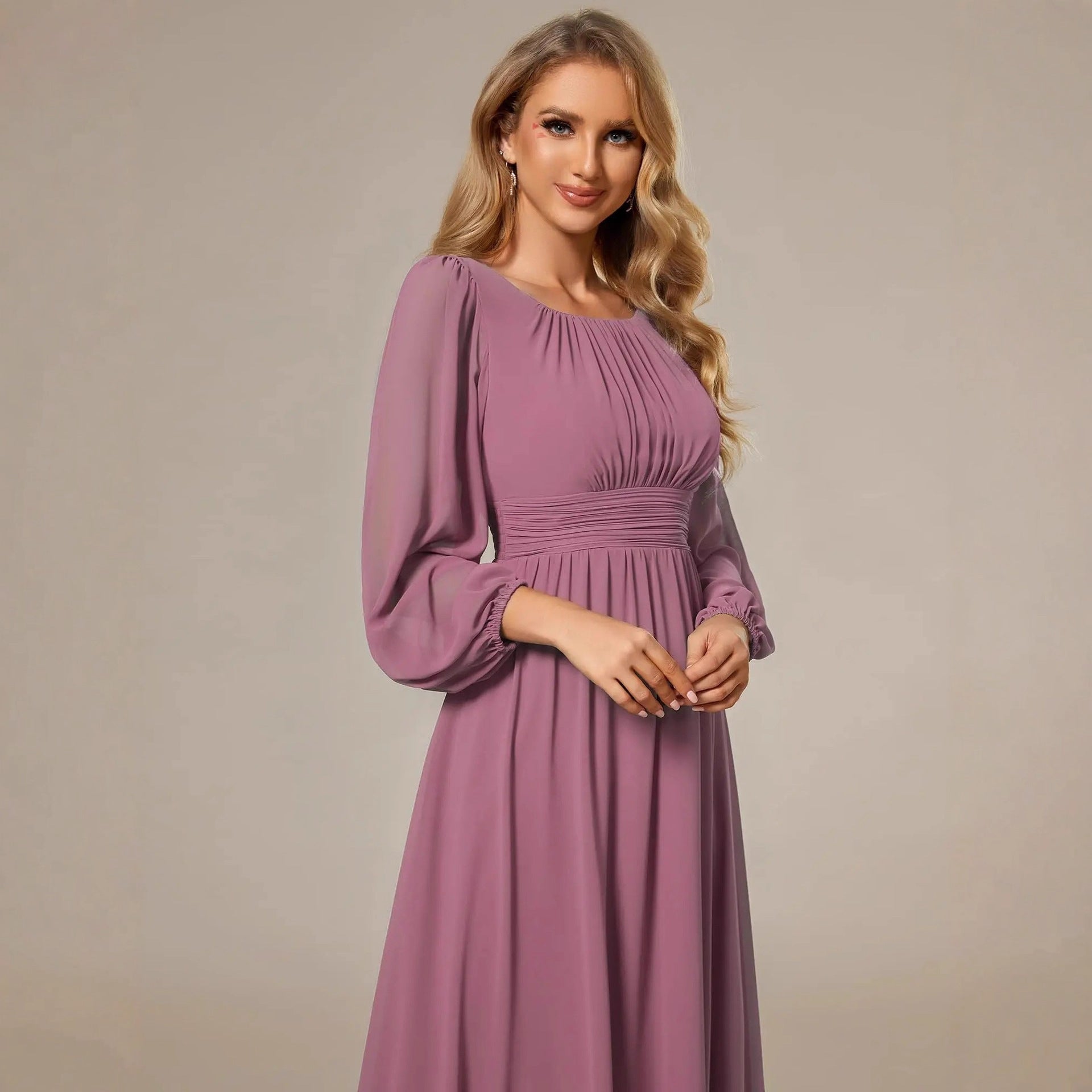 Elegant Long Sleeve Evening Dress