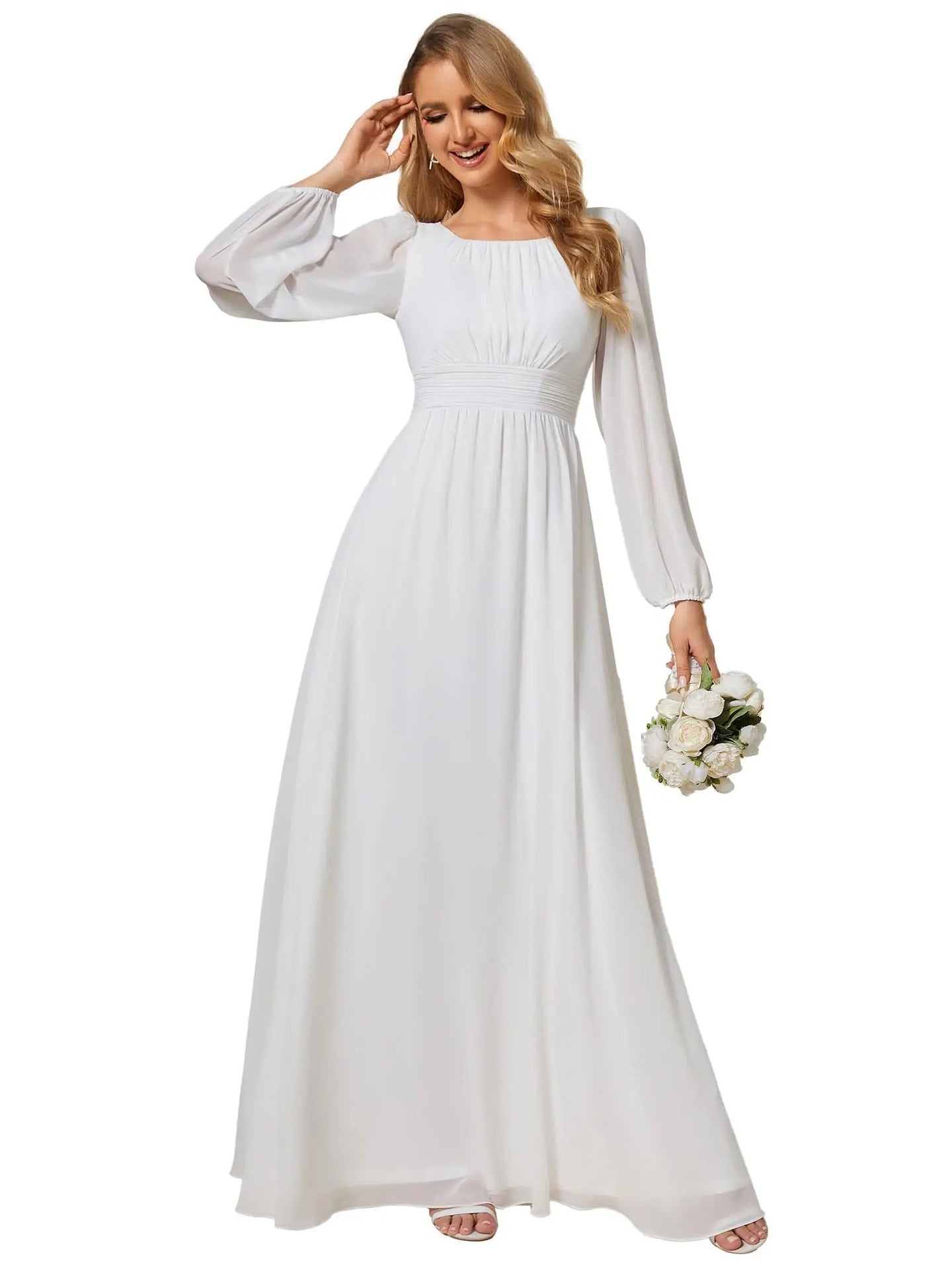 Elegant Long Sleeve Evening Dress