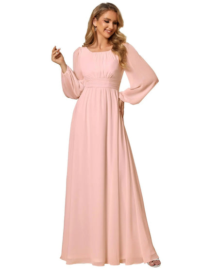 Elegant Long Sleeve Evening Dress