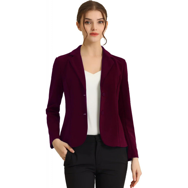 Elegant Long Sleeve Lapel Button Business Jacket