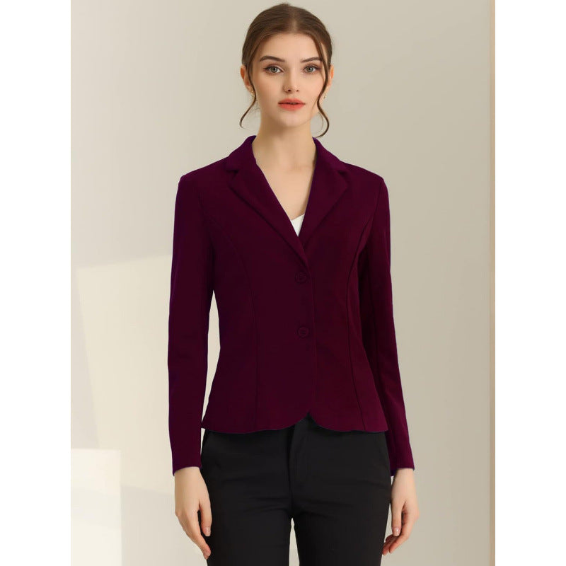 Elegant Long Sleeve Lapel Button Business Jacket