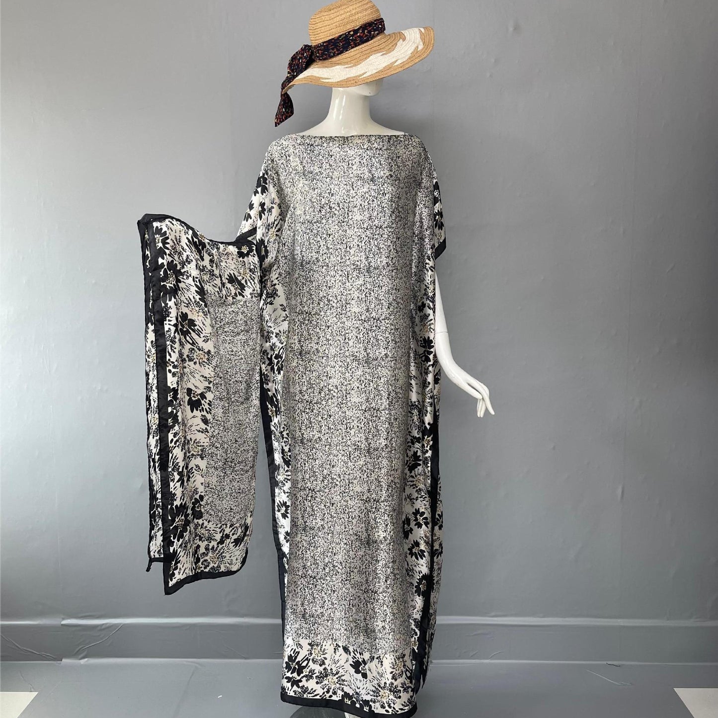 Elegant Loose Muslim Beachwear Midi Dress