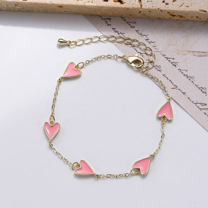 Elegant Love Heart Metal Bracelet for Women
