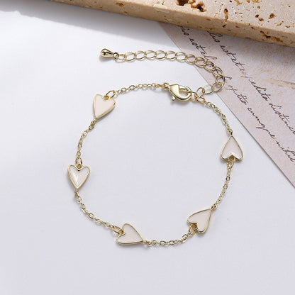 Elegant Love Heart Metal Bracelet for Women