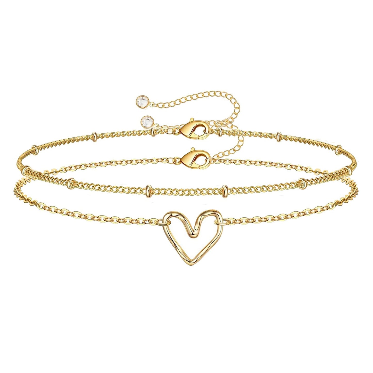 Elegant Love Heart Metal Bracelet for Women