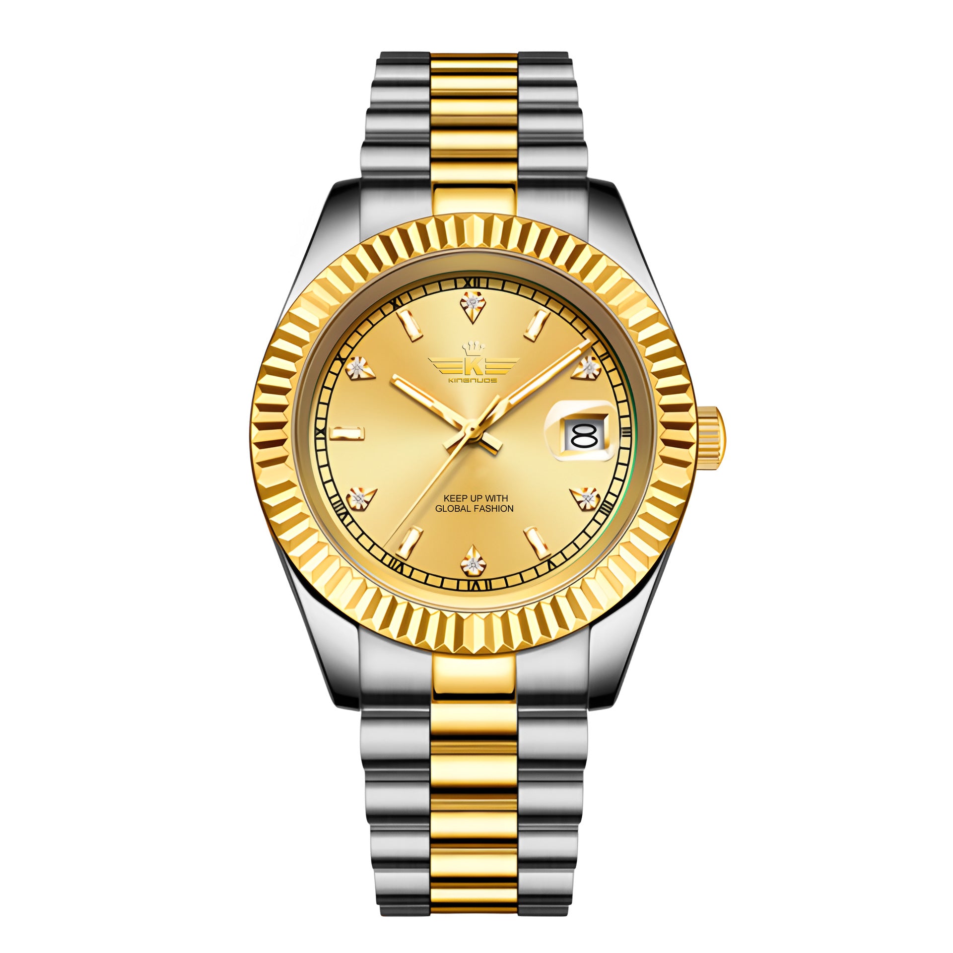Elegant Mens Steel Band Roman Numeral Watch
