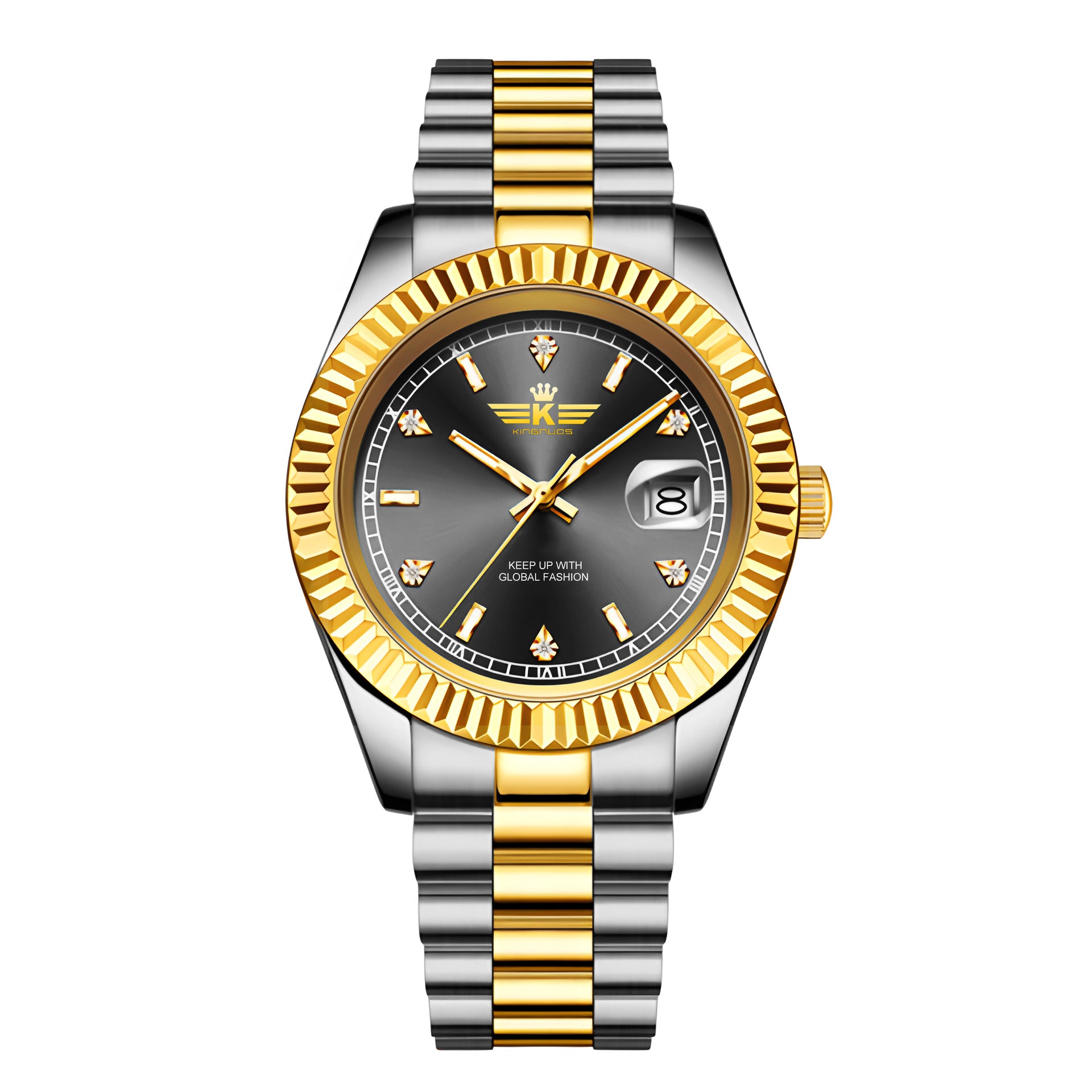 Elegant Mens Steel Band Roman Numeral Watch