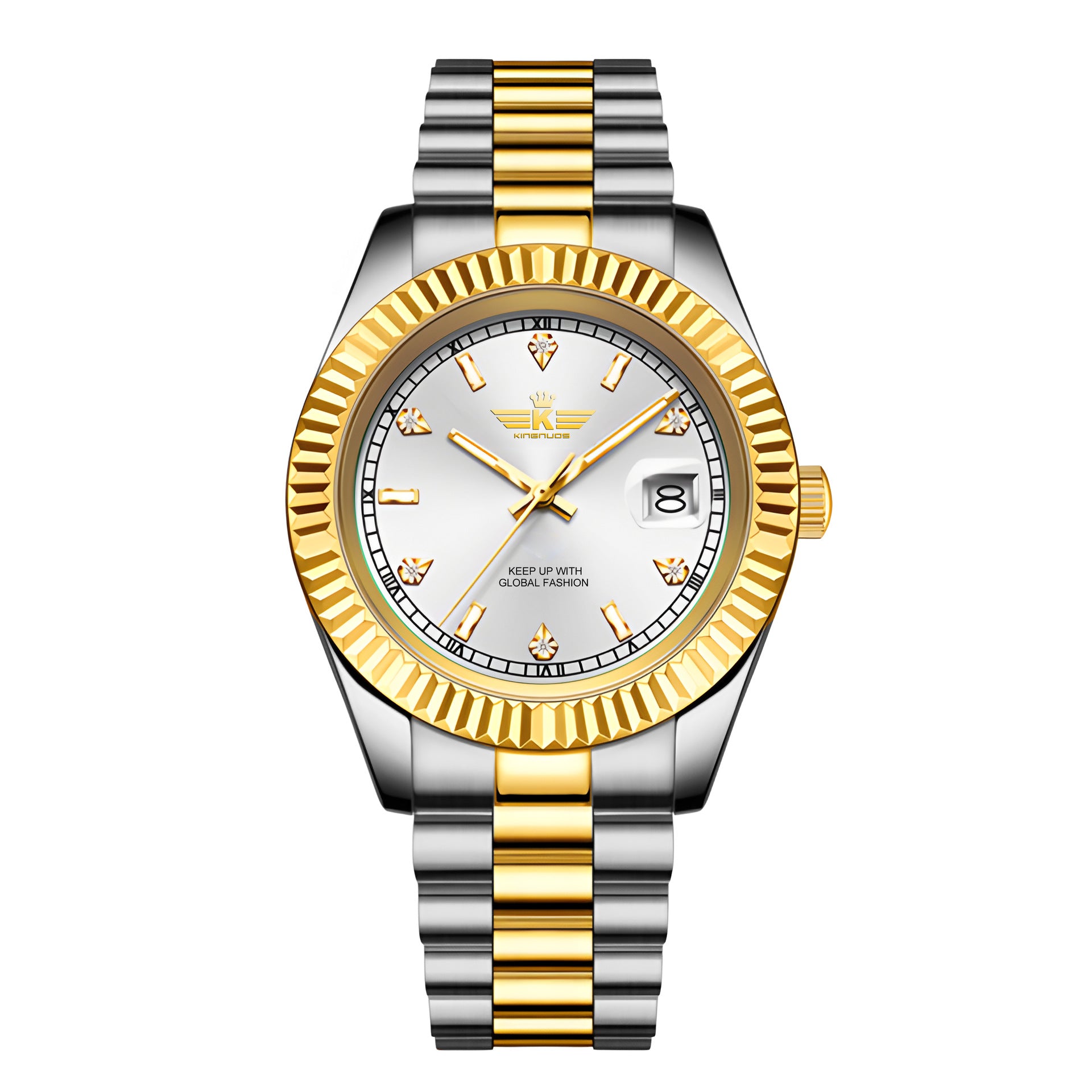Elegant Mens Steel Band Roman Numeral Watch