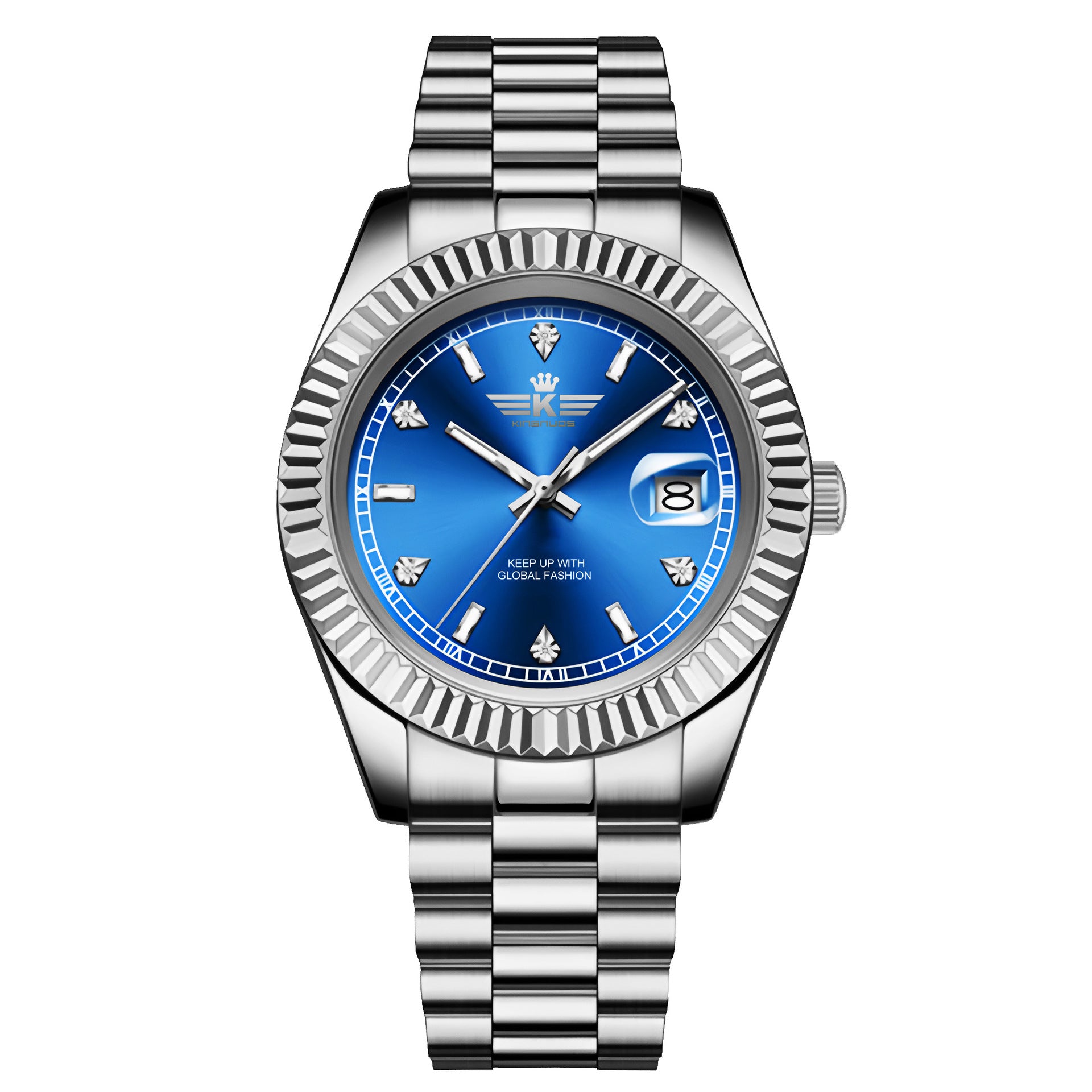 Elegant Mens Steel Band Roman Numeral Watch
