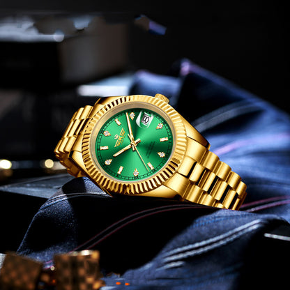 Elegant Mens Steel Band Roman Numeral Watch