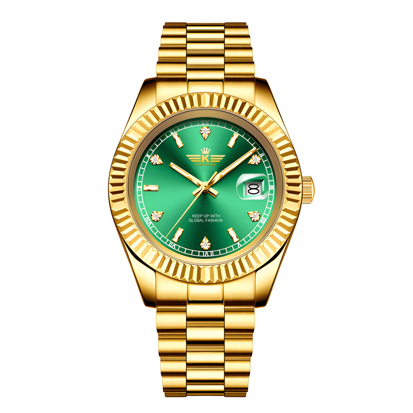 Elegant Mens Steel Band Roman Numeral Watch