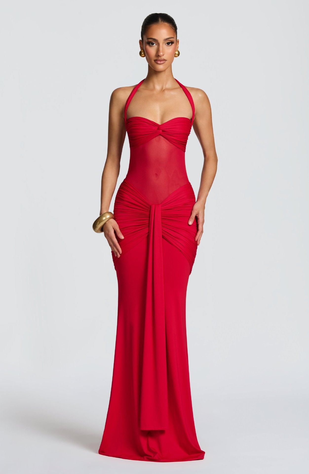 Elegant Mesh Fishtail Bodycon Dress
