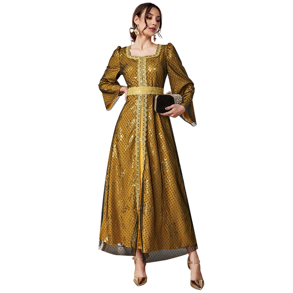 Elegant Mesh Long Sleeve Dress