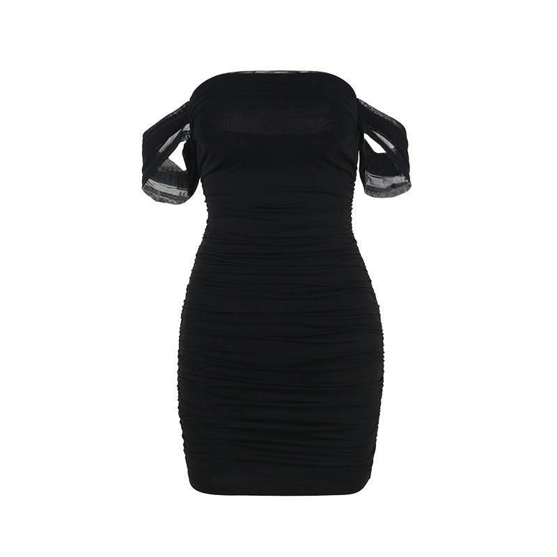 Elegant Mesh One-Shoulder Dress