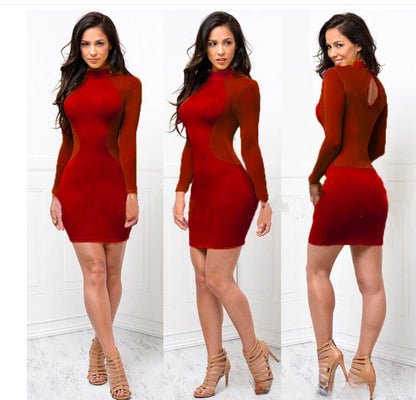 Elegant Mesh Splicing Dress