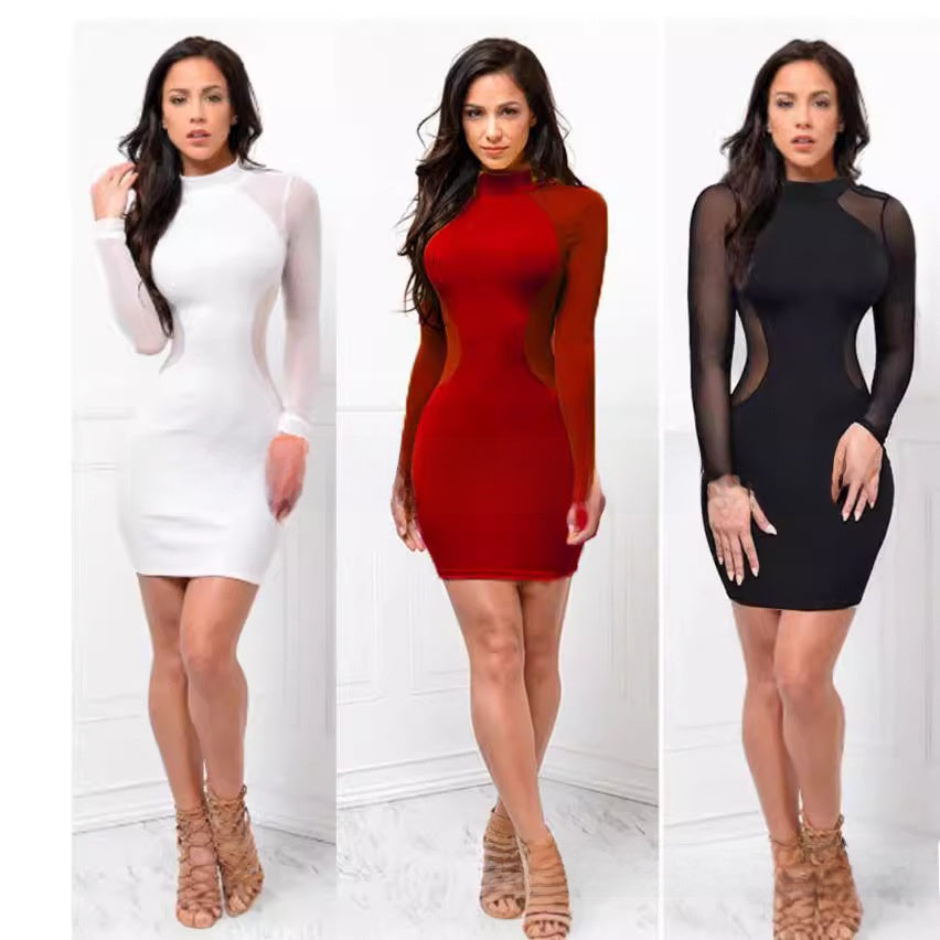 Elegant Mesh Splicing Dress