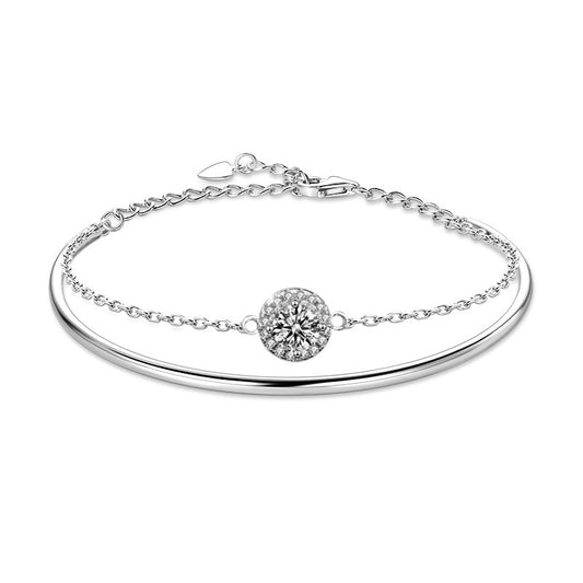 Elegant Moissanite Open Bracelet